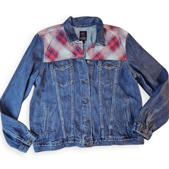 Gap Pendleton Denim Plaid Jean Jacket XLarge - Picture 3 of 13